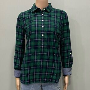 Tommy Hilfiger Green Blue plaid shirt S/P